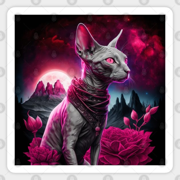 Devilish Sphynx Sticker by Enchanted Reverie